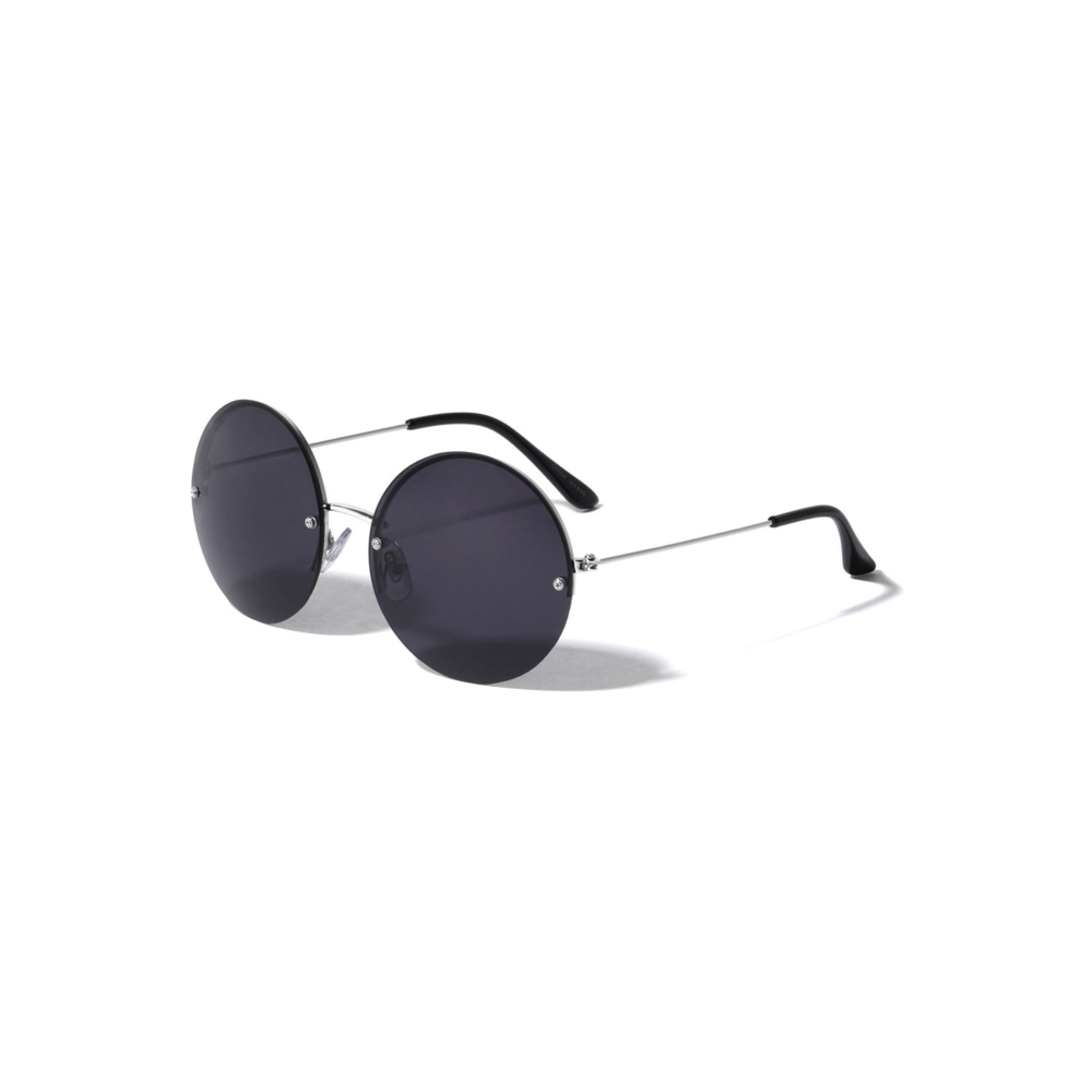 Black & Silver Round Sunglasses